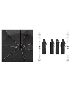 PARAGUAS HOMBRE PLEGABLE 3610 7 VARILLAS AUTOMATICO XL NEGRO