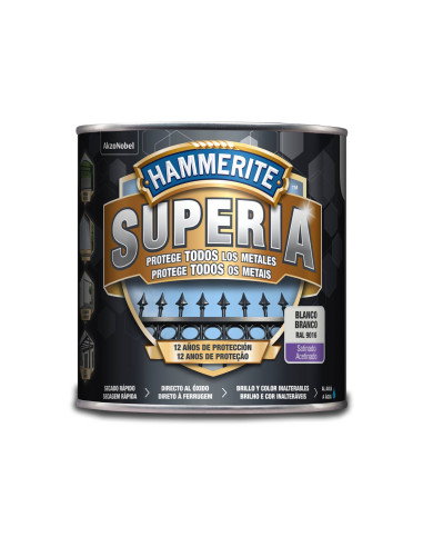 HAMMERITE SUPERIA AL AGUA SATINADO 750 ml. BLANCO