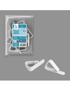 Best Pinza Sujeta Mantel Plástico Blanca 10 uds