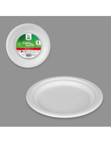 PLATO GRANDE CAMPING BEST PAQUETE  5 uds 22 cm...