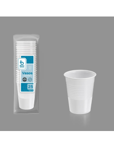 VASO CAMPING BEST PAQUETE  25 uds  220 cc BLANCO...
