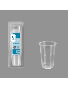 VASO CAMPING BEST PAQUETE  25 uds  220 cc TRANSPARENTE...