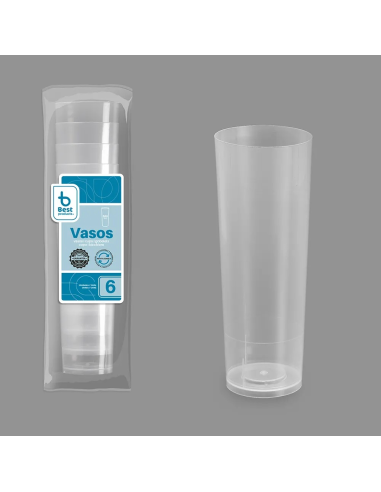 VASO CAMPING TUBO BEST PAQUETE  6 uds  300 cc...