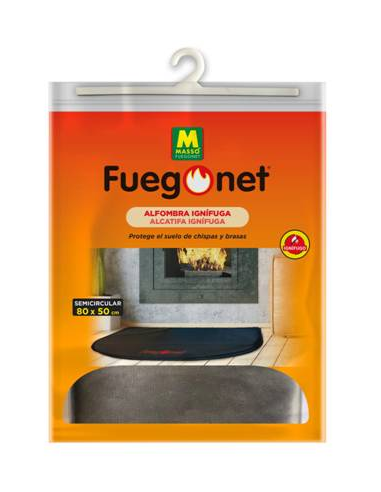 Fuegonet Alfombra Ignífuga Semicircular 80 x 50 cm
