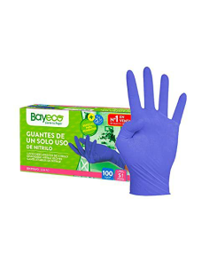 Guantes Nitrilo Bayeco con 100 Azul T-m