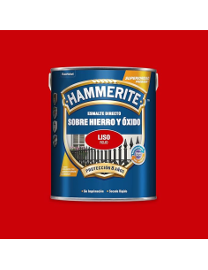 Hammerite Esmalte Liso Brillante Rojo 5 L
