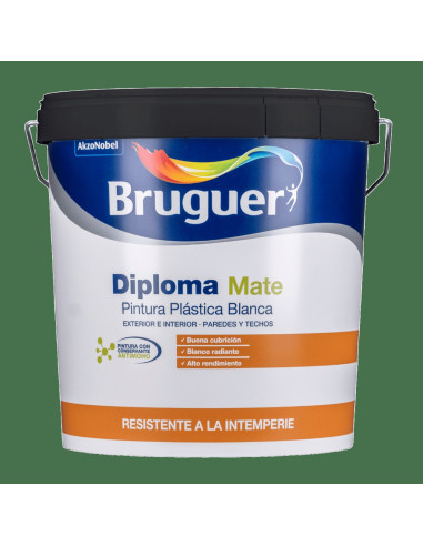Bruguer Pintura Plástica Diploma Liso Blanco 4 L
