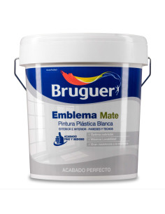 PINTURA PLASTICA BRUGUER EMBLEMA MATE 15 L BLANCO