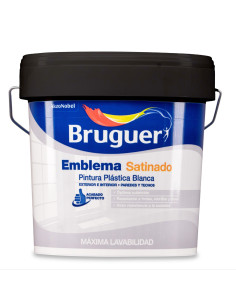 PINTURA PLASTICA BRUGUER EMBLEMA SATINADO 4 L BLANCO