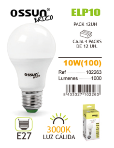 LAMPARA LED OSSUN STANDARD 10W E27 CALIDA