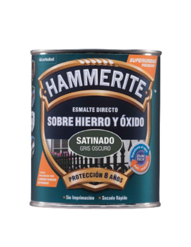 Hammerite Esmalte Satinado Gris Oscuro 750 ml