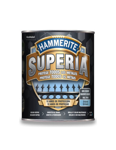 Superia Esmalte Brillante Gris Oscuro 750 ml