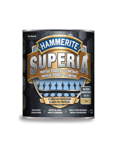 HAMMERITE SUPERIA ÁGUA MATTE  750 ml. CINZA ESCURO