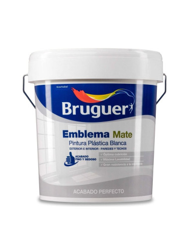 Bruguer Pintura Plástica Emblema Mate Blanco 15 L