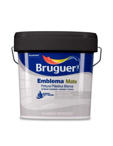 Bruguer Pintura Plástica Emblema Mate Blanco 4 L