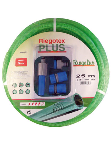 KIT MANGUERA RIEGOTEX PLUS 15 MT. 20 BAR ACCESORIOS