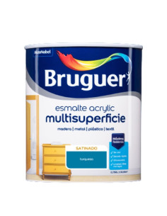 BRUGUER ESMALTE ACRÍLICO CETIM MULTI-SUPERFÍCIE 750 ml. AZUL TURQUESA