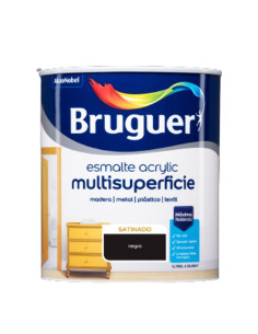 BRUGUER ESMALTE ACRÍLICO CETIM MULTI-SUPERFÍCIE 750 ml. PRETO