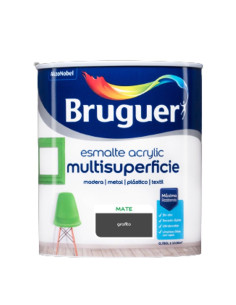 Bruguer Acrylic Esmalte Multisuperficie Mate Grafito 750 ml