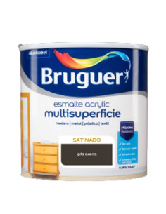 Bruguer Acrylic Esmalte Multisuperficie Satinado Gris Arena 250 ml