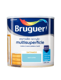 BRUGUER ESMALTE ACRÍLICO MULTI-SUPERFÍCIE CETIM 250 ml. AZUL CARIBENHO