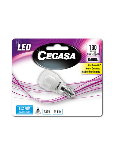 LAMPARA LED CEGASA FRIGORIFICO 1,6W E-14 BLANCA