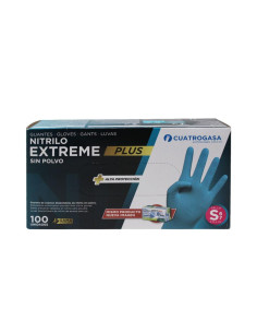 GUANTES NITRILO CAJA 100 uds GRANDE AZUL 8