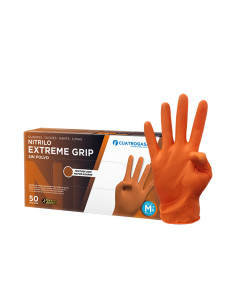 GUANTES NITRILO NARANJA GRIP CAJA 50 uds GRANDE