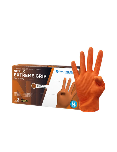 LUVAS DE NITRILO LARANJA GRIP C50 GDE.