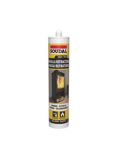 MASILLA REFRACTARIA 1500º SOUDAL CR.290 NEGRO