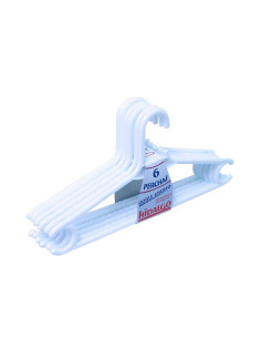 PERCHA PLÁSTICO HIDALGO PACK 6 uds BLANCAS