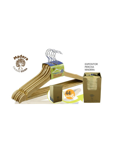 PERCHA MADERA HIDALGO PACK 6 uds