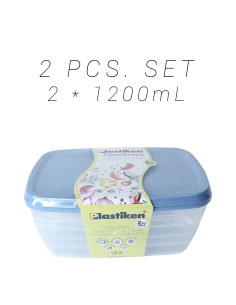 SET 2 FIAMBRERAS PK RECTANGULAR 1200 ML. AZUL