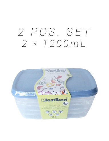SET 2 FIAMBRERAS PK RECTANGULAR 1200 ML. AZUL