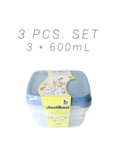SET 2 FIAMBRERAS CUADRADAS PK 1200 ml  AZUL
