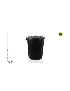 CUBO COLECTIVO ASA METAL 90 L NEGRO