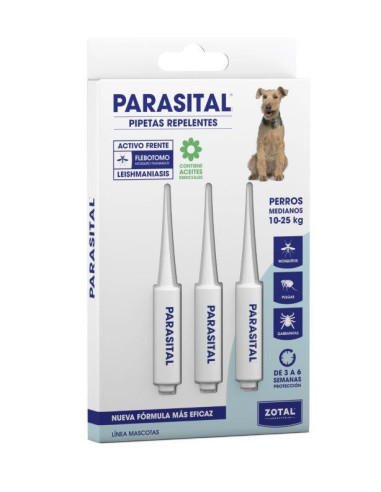 PIPETAS PARASITAL PERROS MEDIANOS 3 UN.