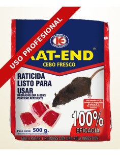 Raticida Rat-End Cebo Fresco 003 Caja 10 kg 20 Bolsas 500 g