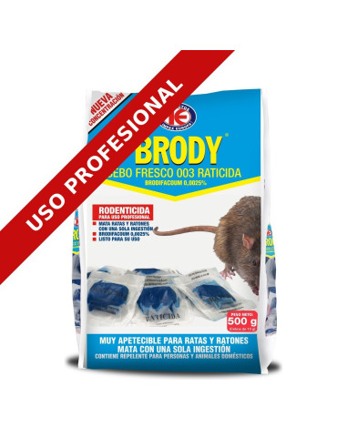 Raticida Brody Cebo Fresco 003 Caja 10 kg 20...