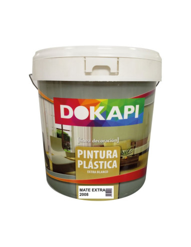 PINTURA PLASTICA DOKAPI B. 14 L. MATE DECORACION ANTIMOHO