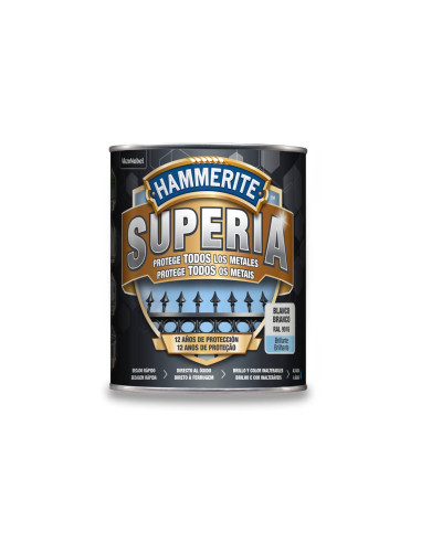 HAMMERITE SUPERIA AL AGUA BRILLANTE 750 ml. BLANCO