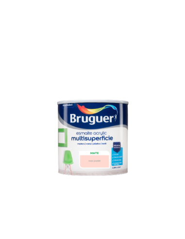 BRUGUER ESMALTE ACRYLIC MULTISUPERFICIE MATE 250 ml. ROSA PASTEL