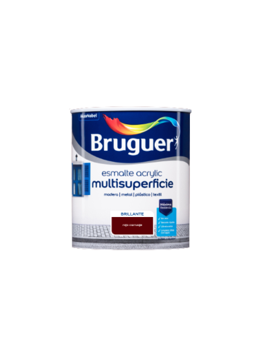 BRUGUER ESMALTE ACRÍLICO BRILHANTE MULTI-SUPERFÍCIE 750 ml. CARRO VERMELHO