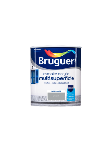 BRUGUER ESMALTE ACRÍLICO BRILHANTE MULTI-SUPERFÍCIE 750 ml. CINZA PÉROLA