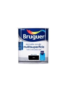 BRUGUER ESMALTE ACRÍLICO BRILHANTE MULTI-SUPERFÍCIE 750 ml. PRETO