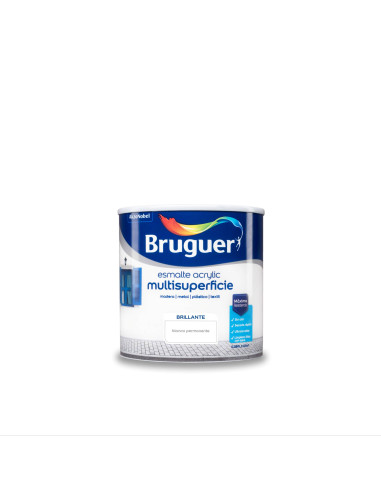 BRUGUER ESMALTE ACRYLIC MULTISUPERFICIE BRILLANTE 250 ml. BLANCO