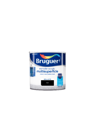 BRUGUER ESMALTE ACRYLIC MULTISUPERFICIE BRILLANTE 250 ml. NEGRO