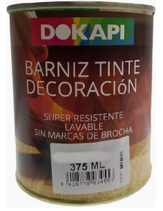 BARNIZ TINTE DECORACION DOKAPI BRILLANTE B. 375ML  INCOLORO