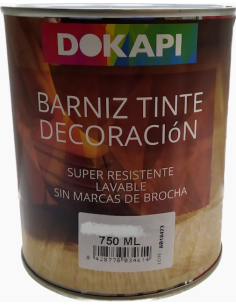 BARNIZ TINTE DECORACION DOKAPI BRILLANTE B. 750ML  NOGAL