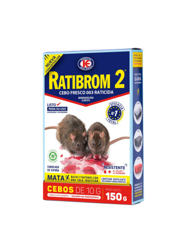 Raticida Ratibrom 2 Cebo Fresco 003 Estuche 150 g